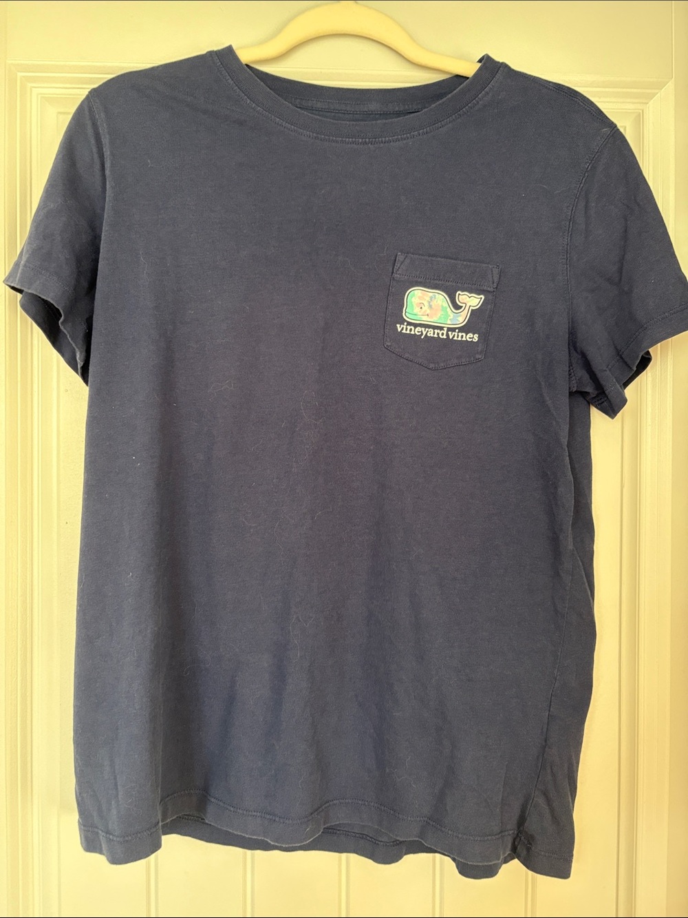 Vineyard Vines Navy Pocket Tee with Whale Patch